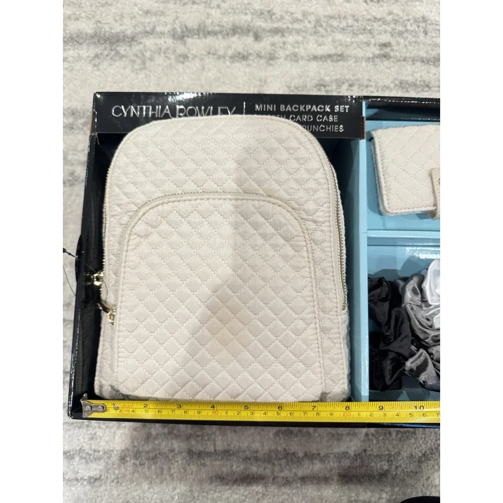Quilted Mini Backpack  Set with Card Case & 4 Scrunchies By Cynthia Rowley